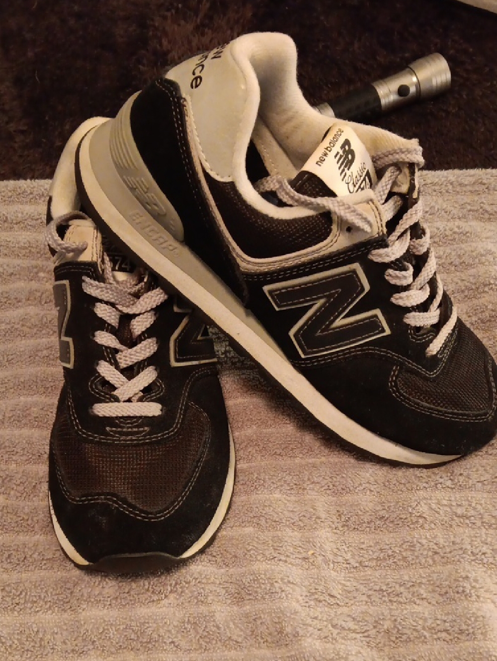 New Balance Black and White Retro Running Sneakers